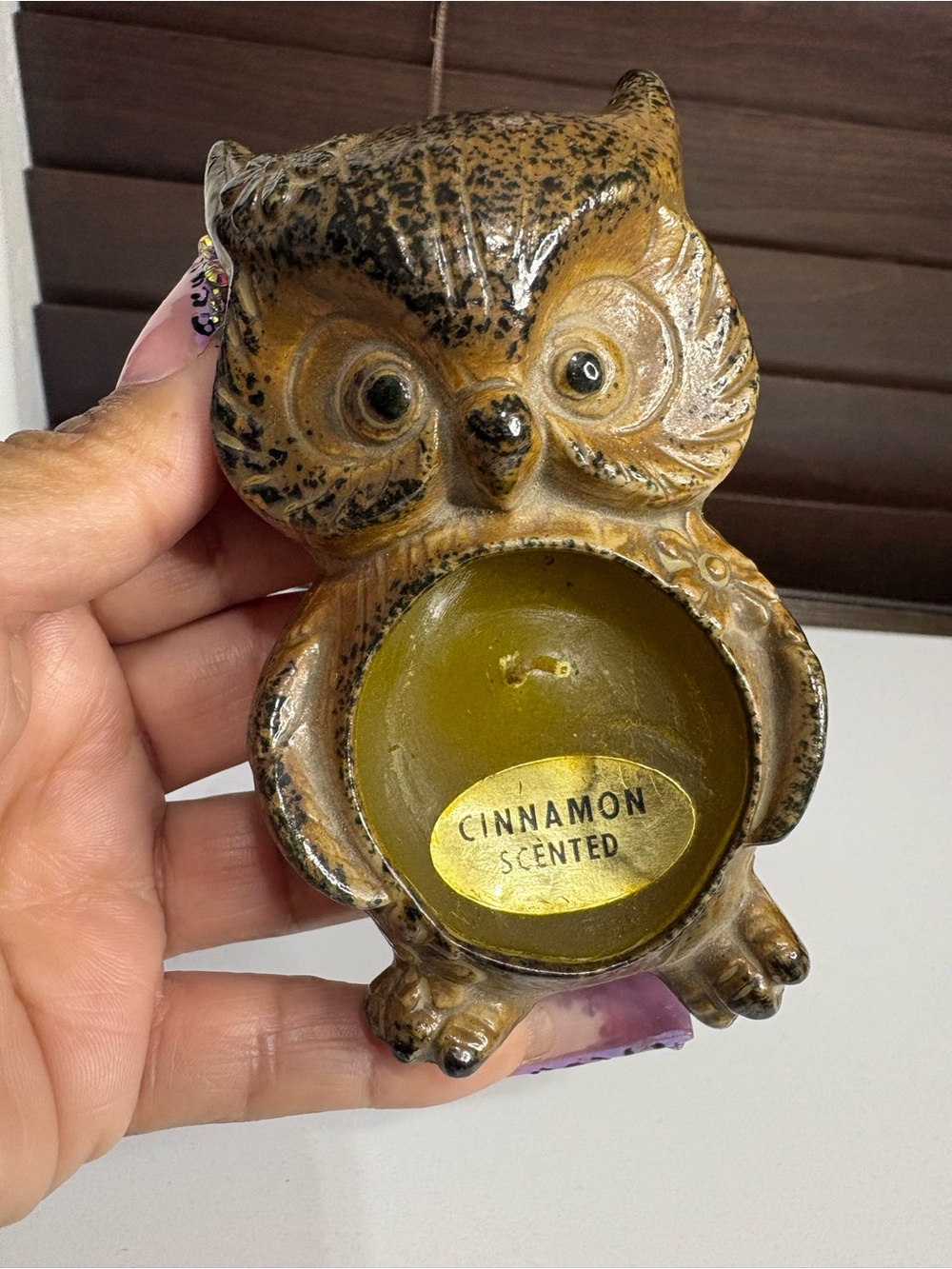 Owl Cinnamon-Scented Candle Holder